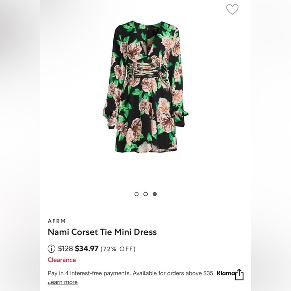 NWOT AFRM Nami Floral Corset Tie Mini Dress - Picture 4 of 11
